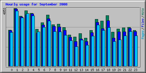 Hourly usage for September 2008